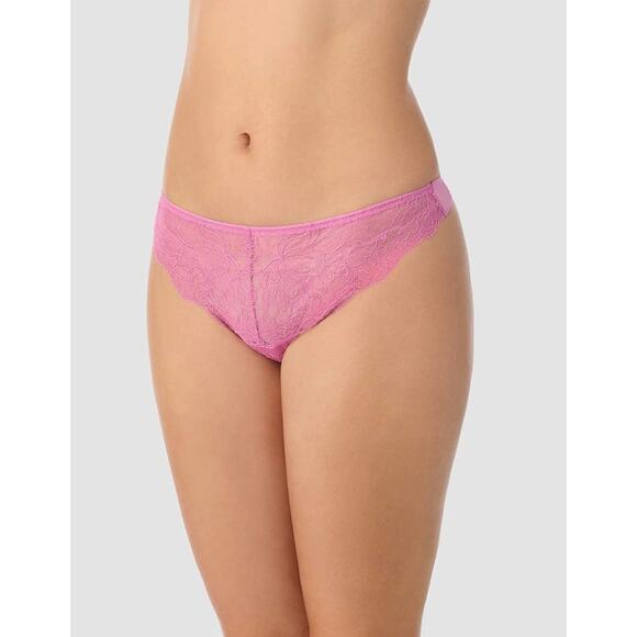 OnGossamer Women's Luxe Lace Thong Pink Size M 1121 - Picture 1 of 3